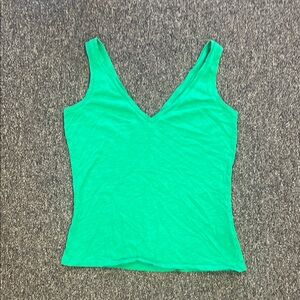 Boden Vibrant Green V-Neck Tank Top